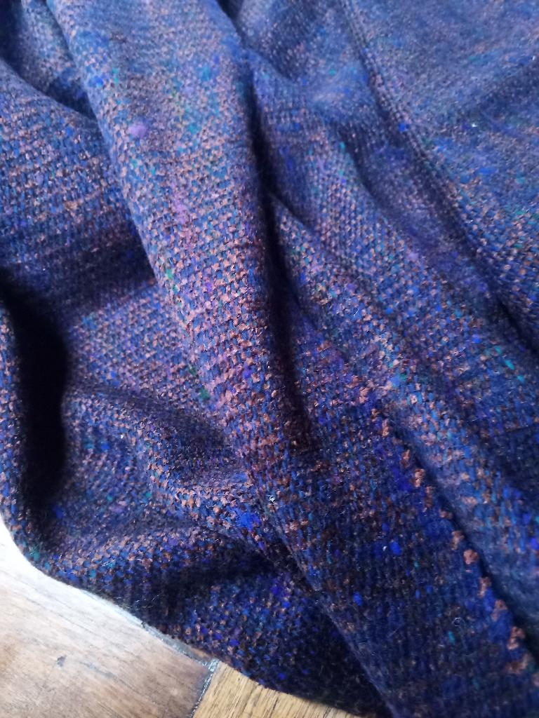 Meubelstof Gemêleerd Blauw Wol, Gebruikt, Wol, Blauw, 200 cm of meer