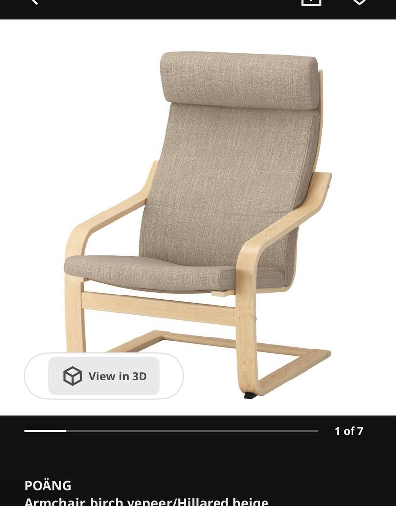 Poang arm chair, Huis en Inrichting, Fauteuils, Ophalen, Zo goed als nieuw, 75 tot 100 cm