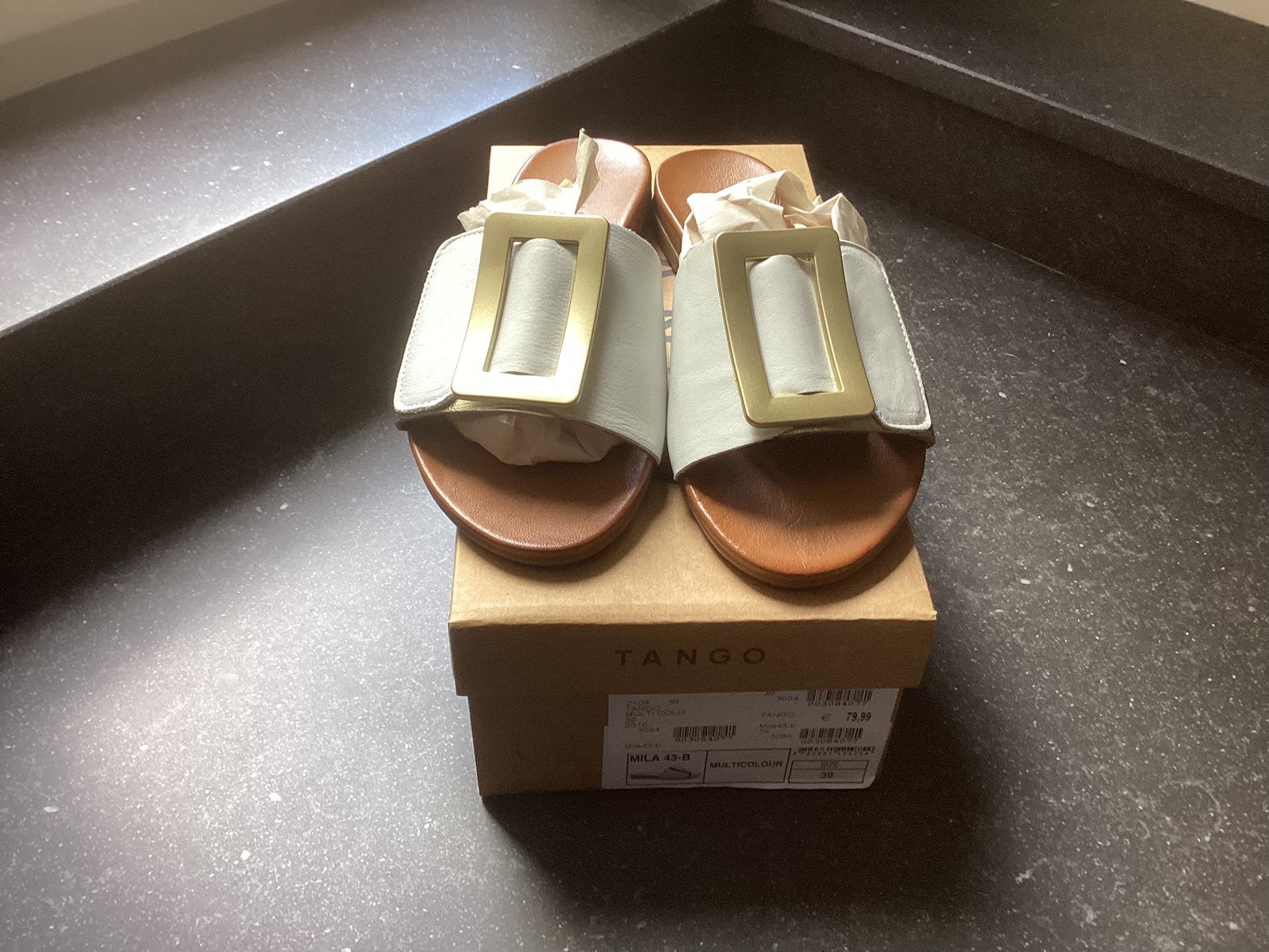 Tango slippers wit met gesp, Slippers, Wit, Nieuw, Ophalen of Verzenden
