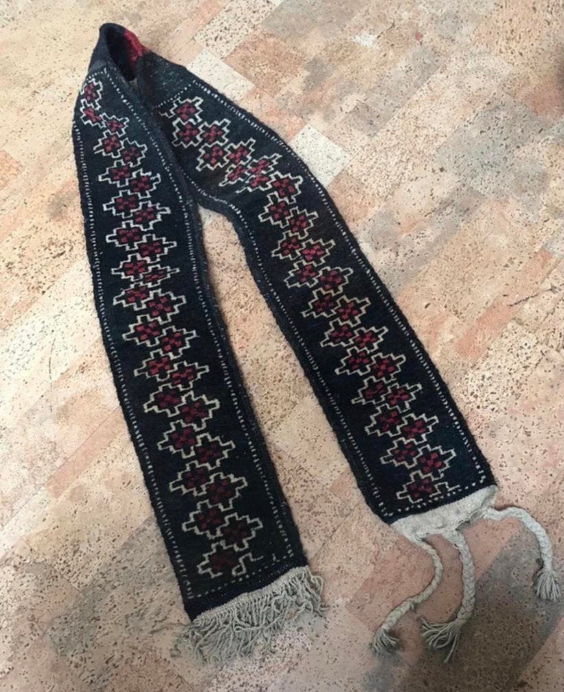 Antique Afghan tribal textile, handwoven camel runner 175x15, Ophalen of Verzenden, Zo goed als nieuw, Rechthoekig, 50 tot 100 cm