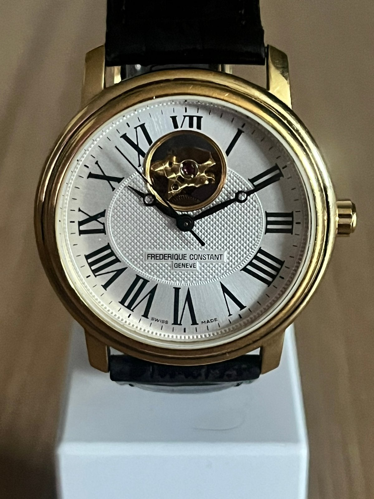Frederique constant, Ophalen of Verzenden, Gebruikt, Leer, Overige merken