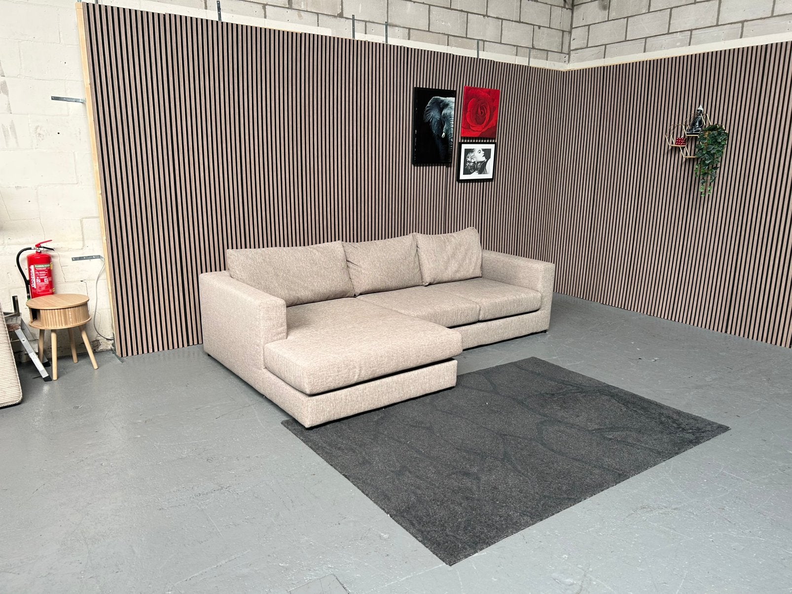 GRATIS LEVERING Goossens Loungebank Bruin 295X175 GEREINIGD, Loungebank goossens, 250 tot 300 cm, Hoekbank, Ophalen of Verzenden