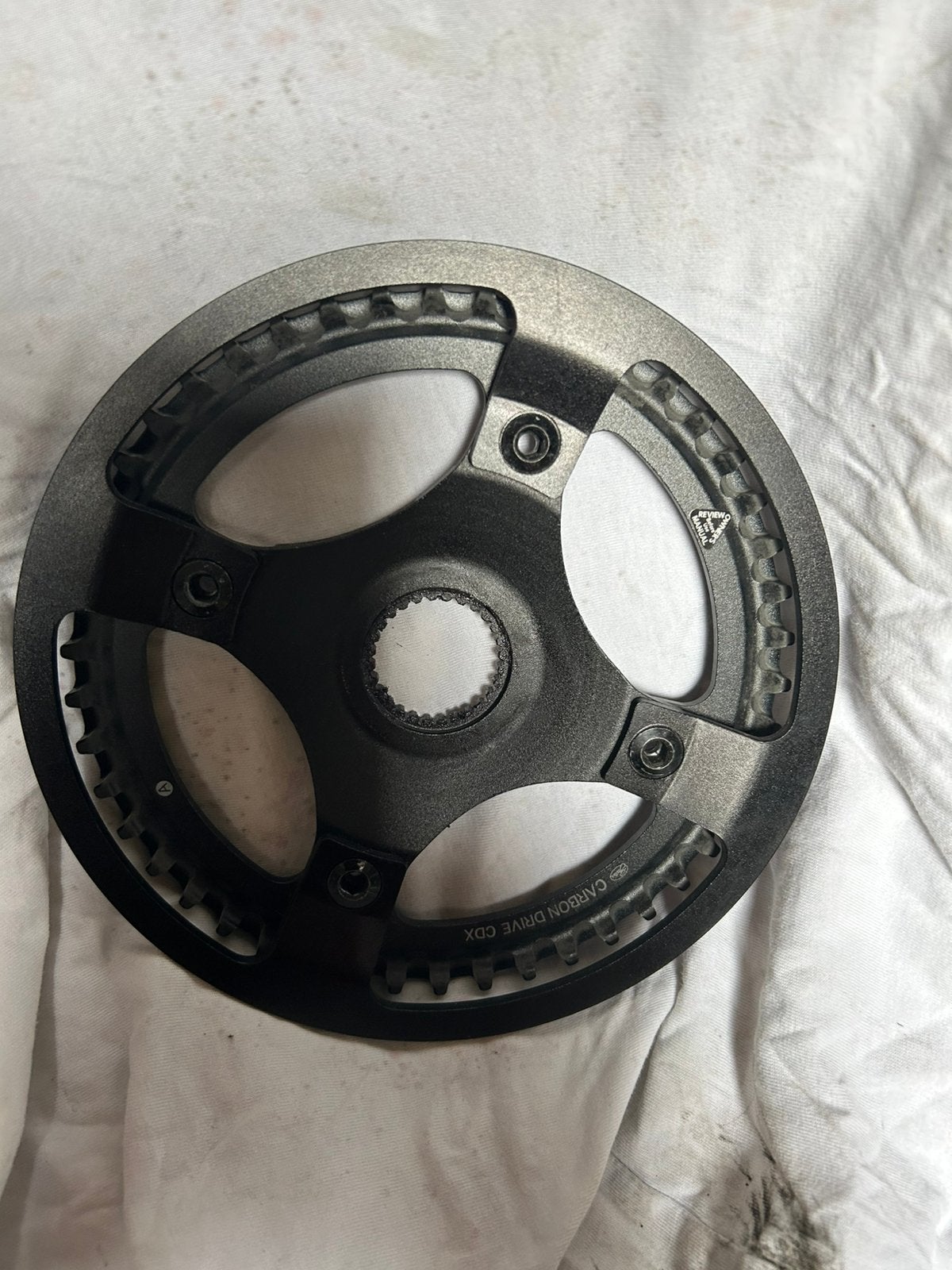 Gates 46T voor-tandwiel icm 122T cdn riem, Fietsen en Brommers, Fietsonderdelen, Ophalen, Zo goed als nieuw, Overige typen, Carbon