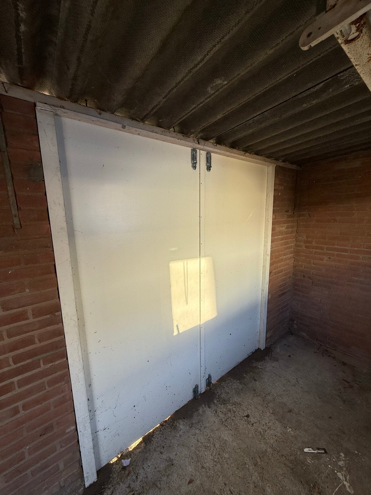 Hardhouten Garagedeuren - 92,5x208x4 cm, Ophalen, Gebruikt, 80 tot 100 cm, Garagedeur