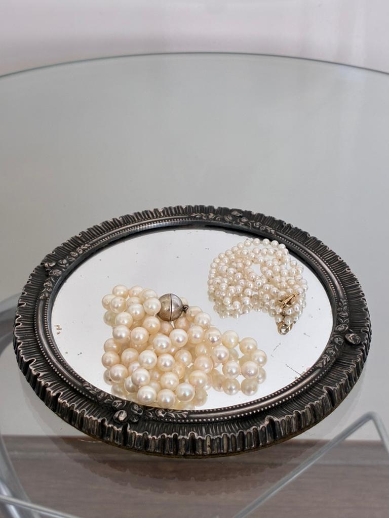 Parelketting + gouden slotje, Ophalen of Verzenden, Zo goed als nieuw, Wit, Goud