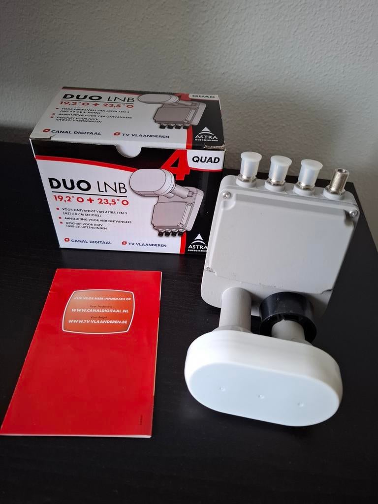 Duo LNB Quad voor Astra 19.2O + 23.5O satellietontvangst, Ophalen of Verzenden, Nieuw, Overige merken