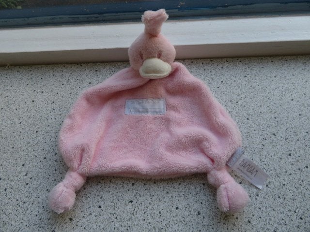 Knuffeldoek eend of eendje merk Bam Bam roze velours, Ophalen of Verzenden, Zo goed als nieuw, Met label, Roze