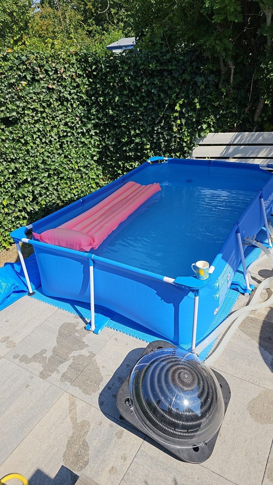Bestway steel pro zwembad, pomp, solarkoepel, tegels en zeil, Ophalen, Gebruikt, Minder dan 80 cm, Minder dan 200 cm