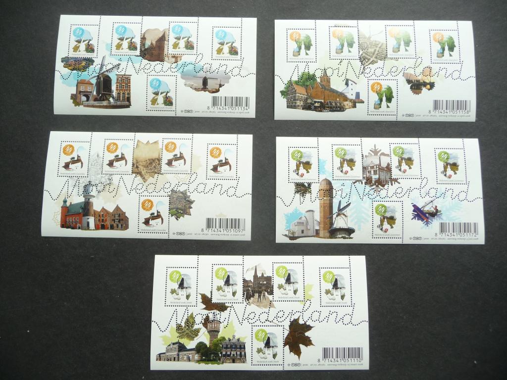 Nederland 2008, Set van 5 Velletje 'Mooi Nederland' postfris, Ophalen of Verzenden, Buitenland