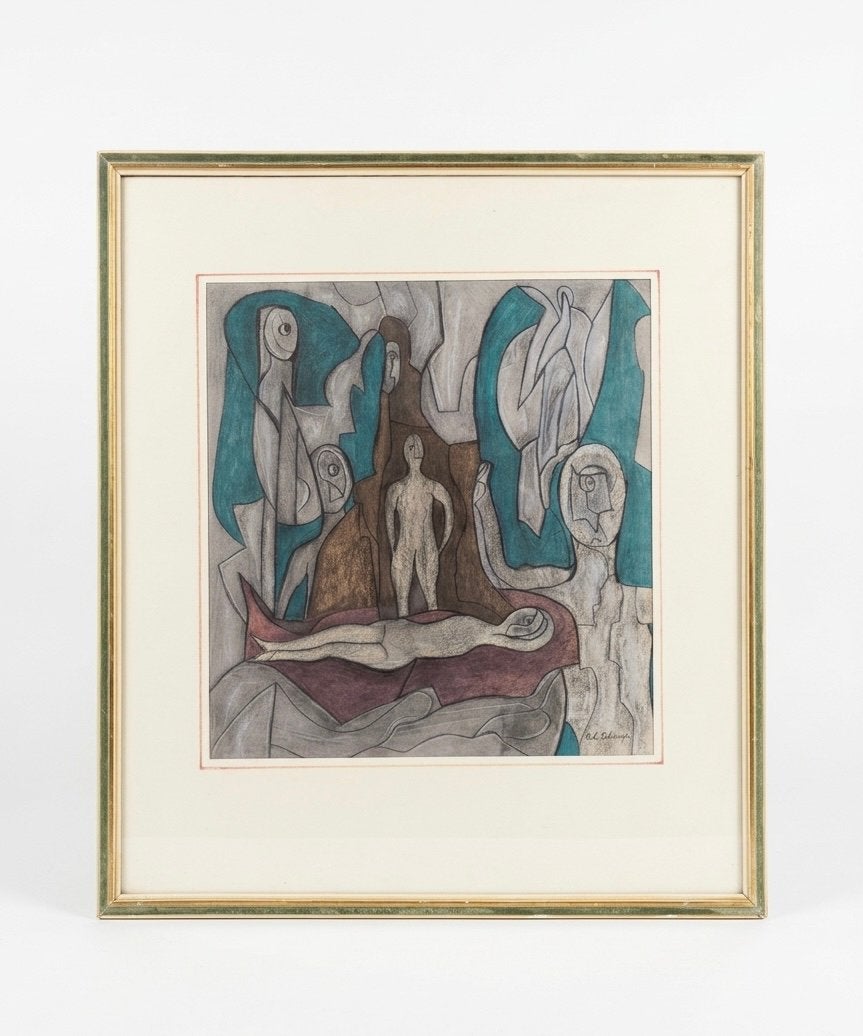 Abstract figuratief werk / Riek Schagen (1913-2008), Antiek en Kunst, Ophalen of Verzenden