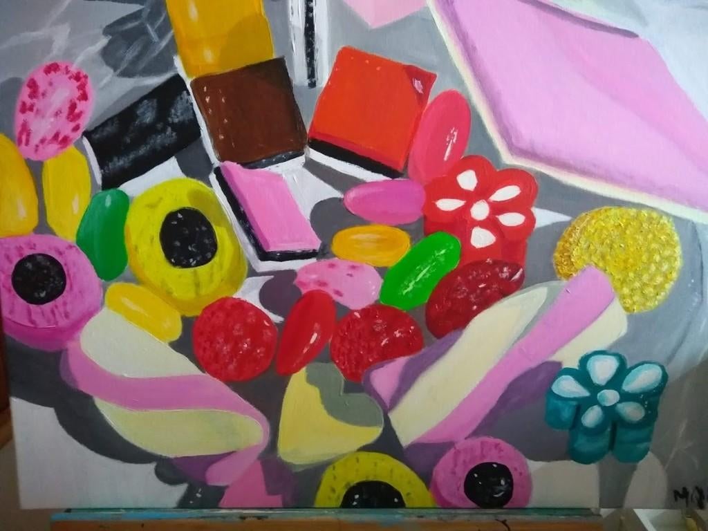 Schilderij Engelse drop  50 x 70, Huis en Inrichting, Ophalen, Nieuw, Schilderij, 50 tot 75 cm