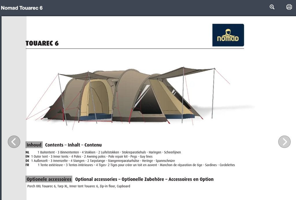 Tent Toareq Nomad, Ophalen, Gebruikt, Tot en met 6