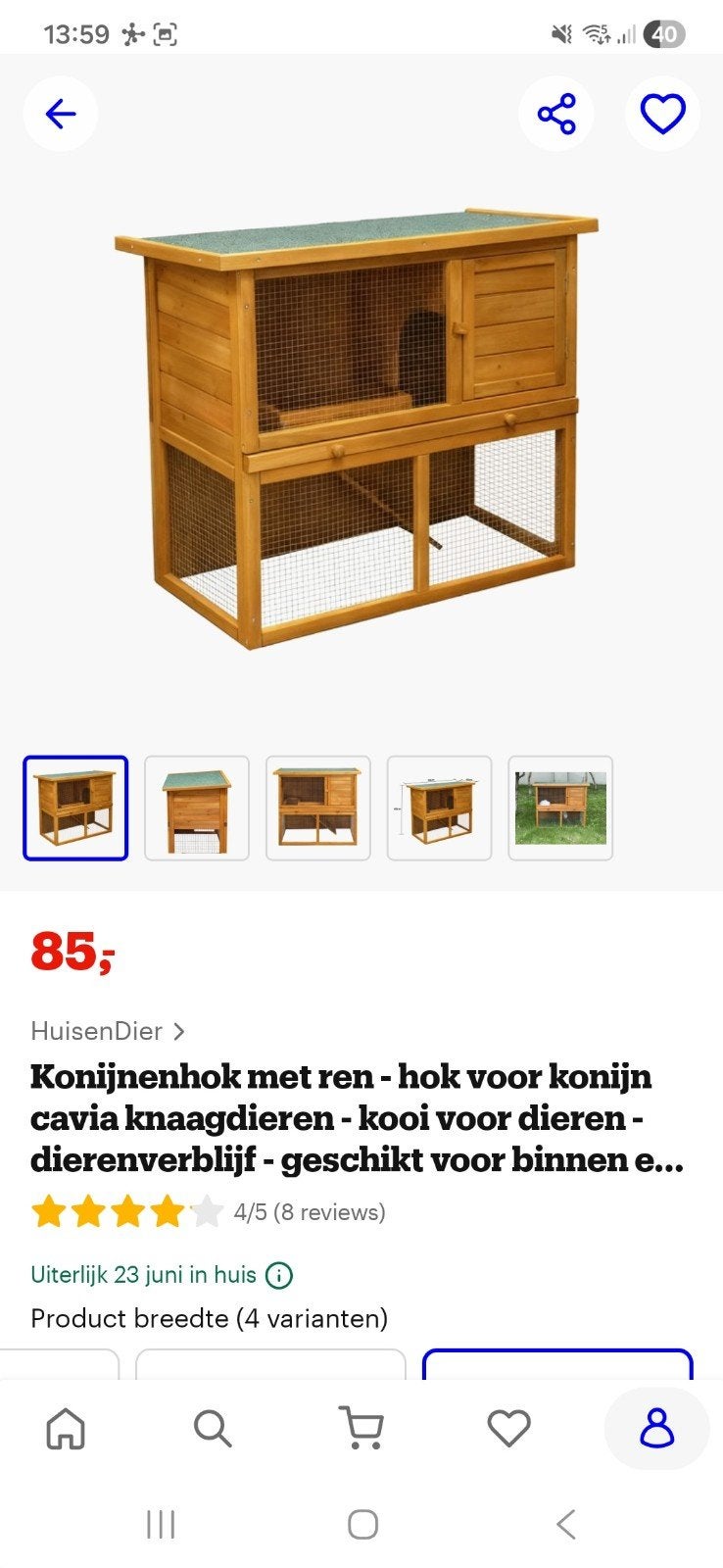 Konijnenhok nieuw in doos, Dieren en Toebehoren, Knaagdieren en Konijnen | Hokken en Kooien, 110 cm of meer, Nieuw, Konijn, Hok