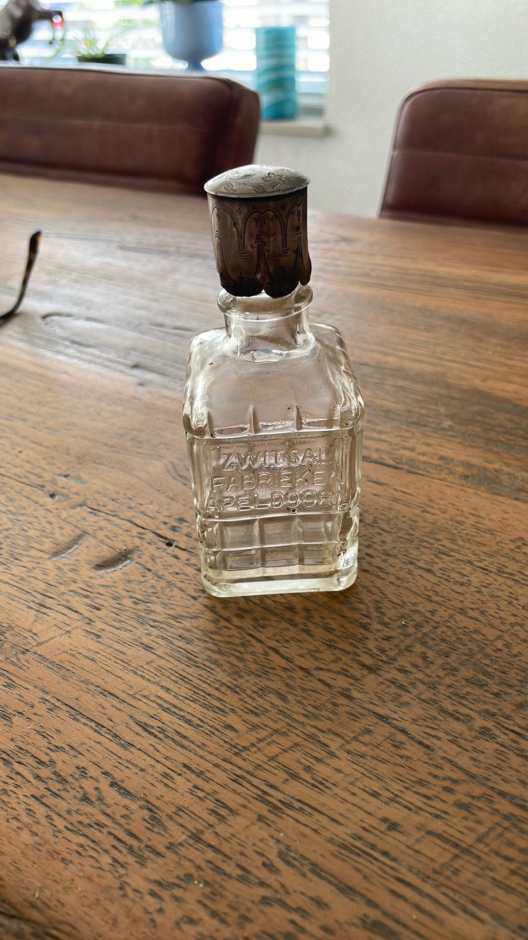 Antiek Zwitsalflesje met zilveren dop, Antiek en Kunst, Ophalen of Verzenden