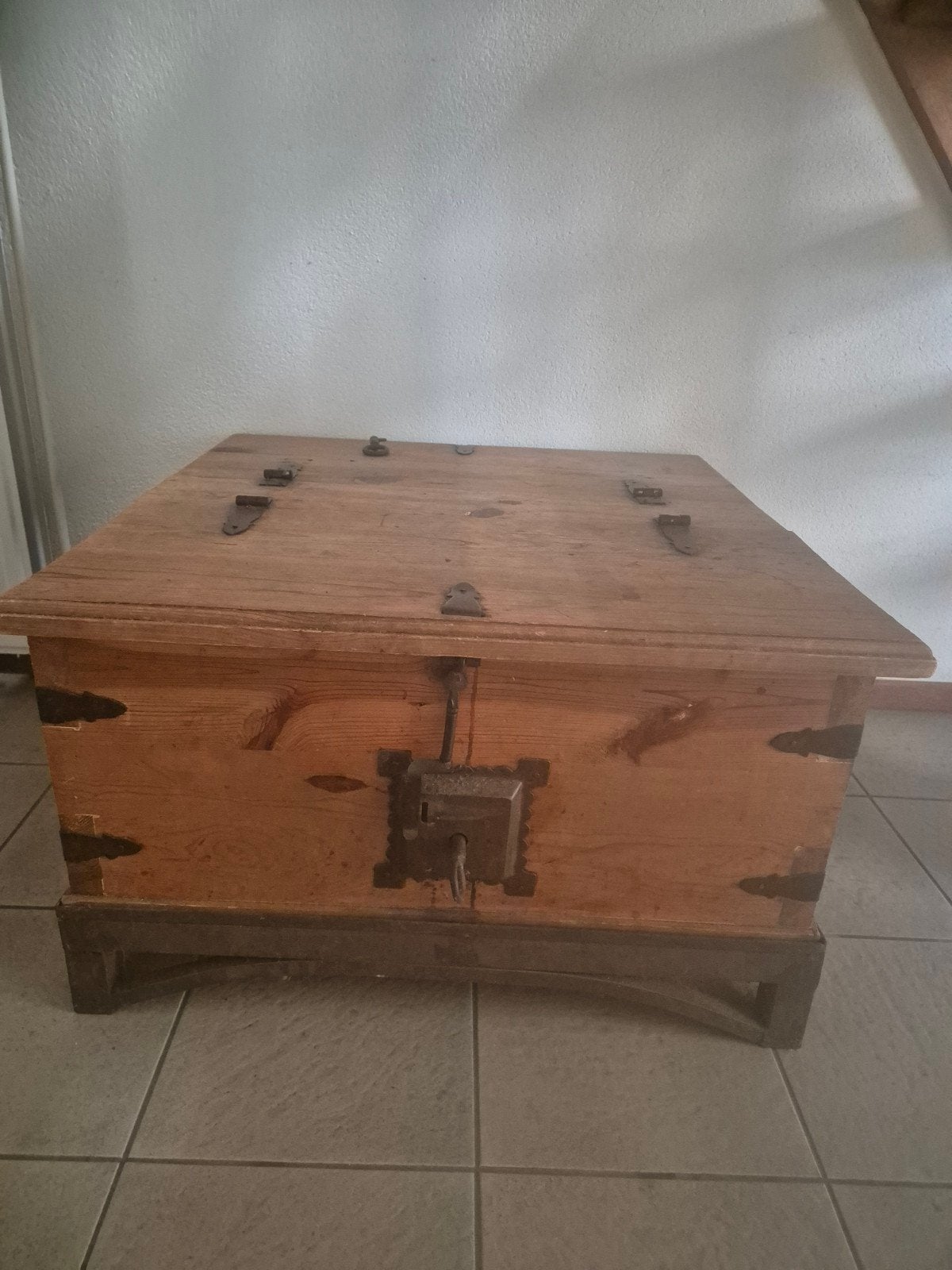 Antieke grenen kist - 74x74x44 cm, Ophalen