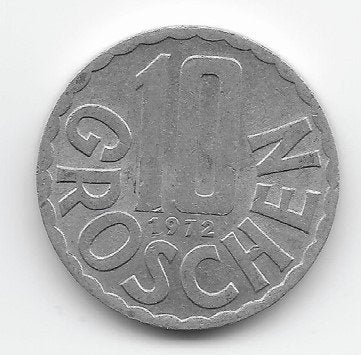 Oostenrijk 10 groschen 1972 KM# 2878, Verzenden, Oostenrijk, Losse munt