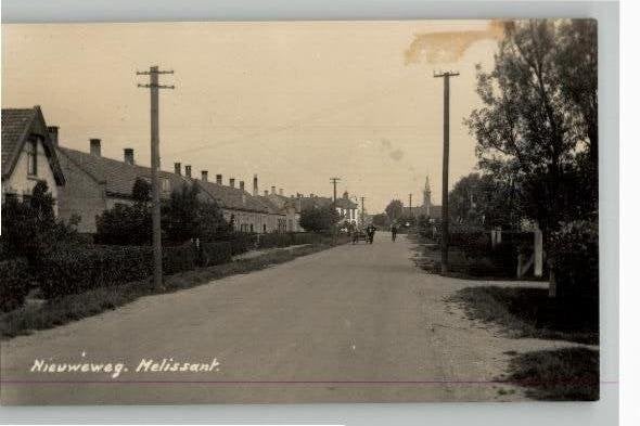 Melissant Nieuweweg st 1935   Newo fotokaart  TOPKAART, Verzamelen, Verzenden, 1920 tot 1940, Gelopen, Zuid-Holland