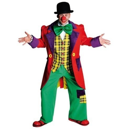 Heren Clownspak met Hoge Hoed en Bretels. Maat XXL.Compleet, Ophalen, Carnaval, Overige maten, Zo goed als nieuw