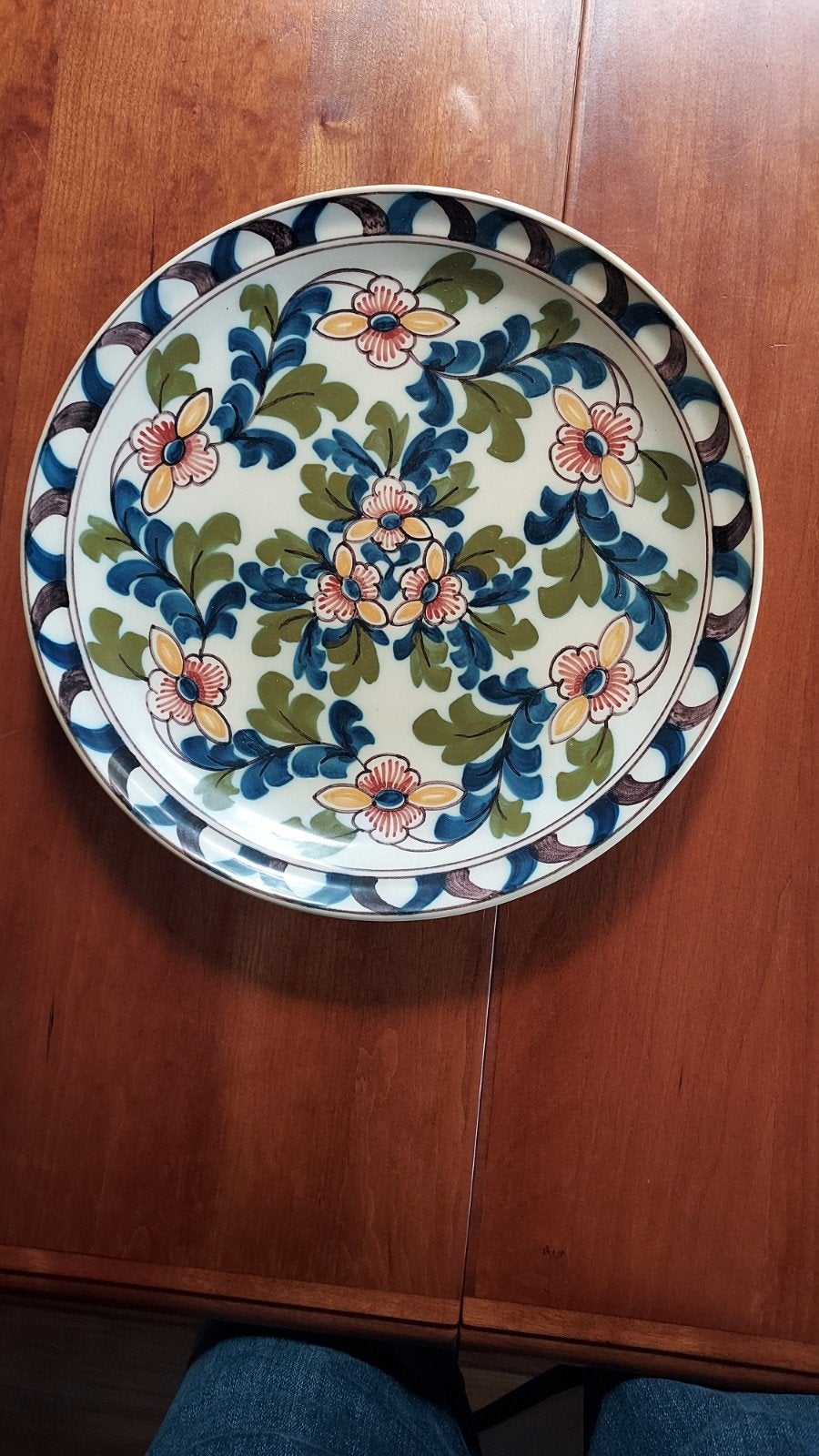 Makkum wandbord bloemmotief 30 cm, Antiek en Kunst, Ophalen of Verzenden