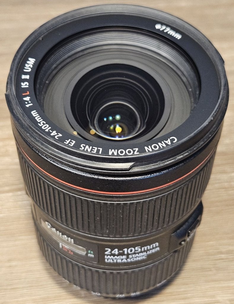 Canon EF 24-105mm 4L IS Mark II in mooie staat, Ophalen, Canon, Zonnekap, Standaardlens
