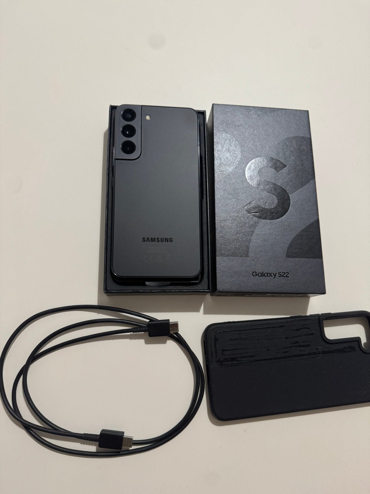 KRASVRIJ |  Samsung S22 - 128GB | Compleet + Hoesje, Telecommunicatie, Touchscreen, Ophalen of Verzenden, Zo goed als nieuw, Zonder simlock