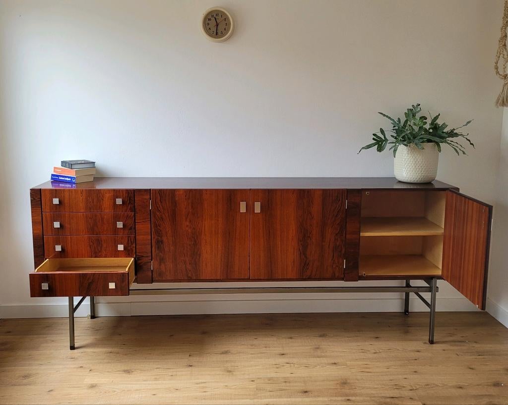 Vintage Louis van Teeffelen Dressoir - Palissander - nr 315, Ophalen, Gebruikt, 25 tot 50 cm