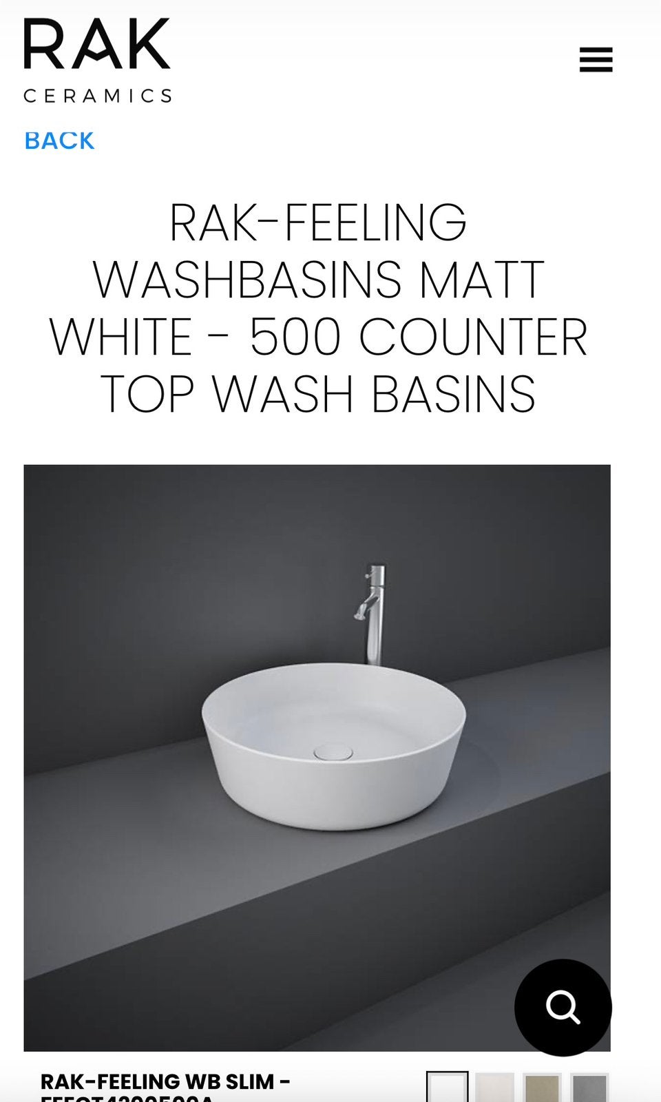 RAK-FEELING Ronde Wasbak/-Kom Mat Wit - Nieuw in Doos, Ophalen, Minder dan 50 cm, Nieuw, Minder dan 100 cm