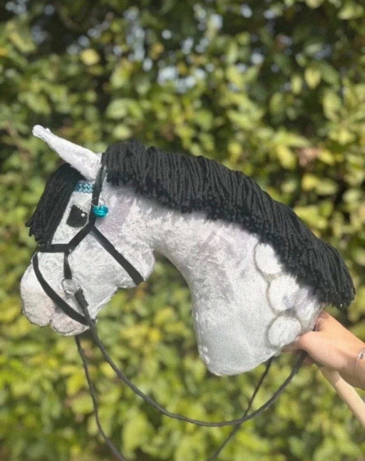 Handgemaakte grijze hobbyhorse/stokpaard, Ophalen of Verzenden, Nieuw