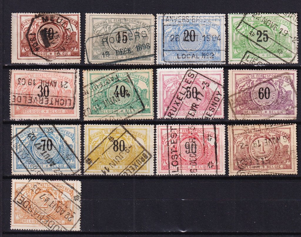 België Spoorwegzegels 1895 TR15-TR27 gestempeld, Postzegels en Munten, Ophalen, Gestempeld, Treinen, Gestempeld
