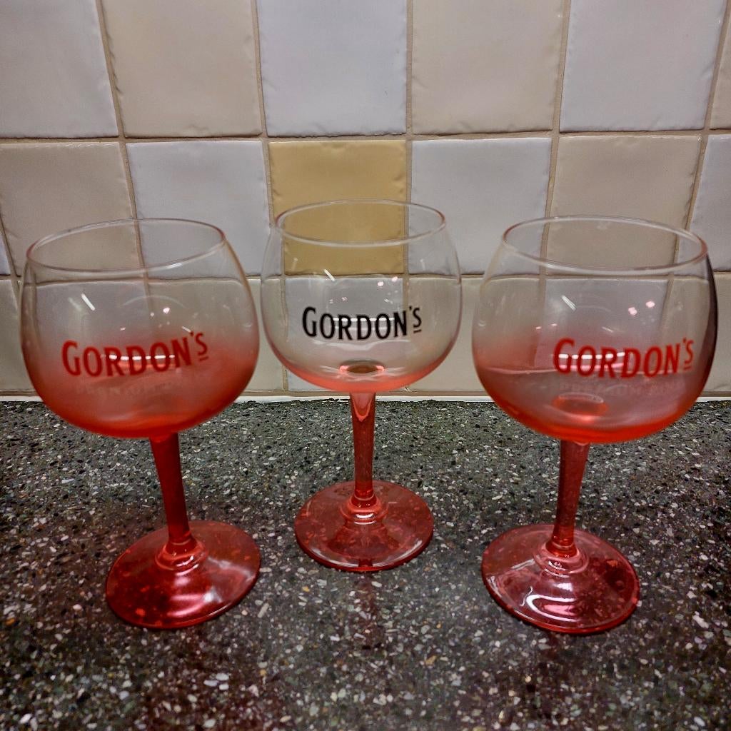 Gordon's Gin Tonic glazen - 5 stuks, Verzamelen, Ophalen of Verzenden, Zo goed als nieuw, Overige typen