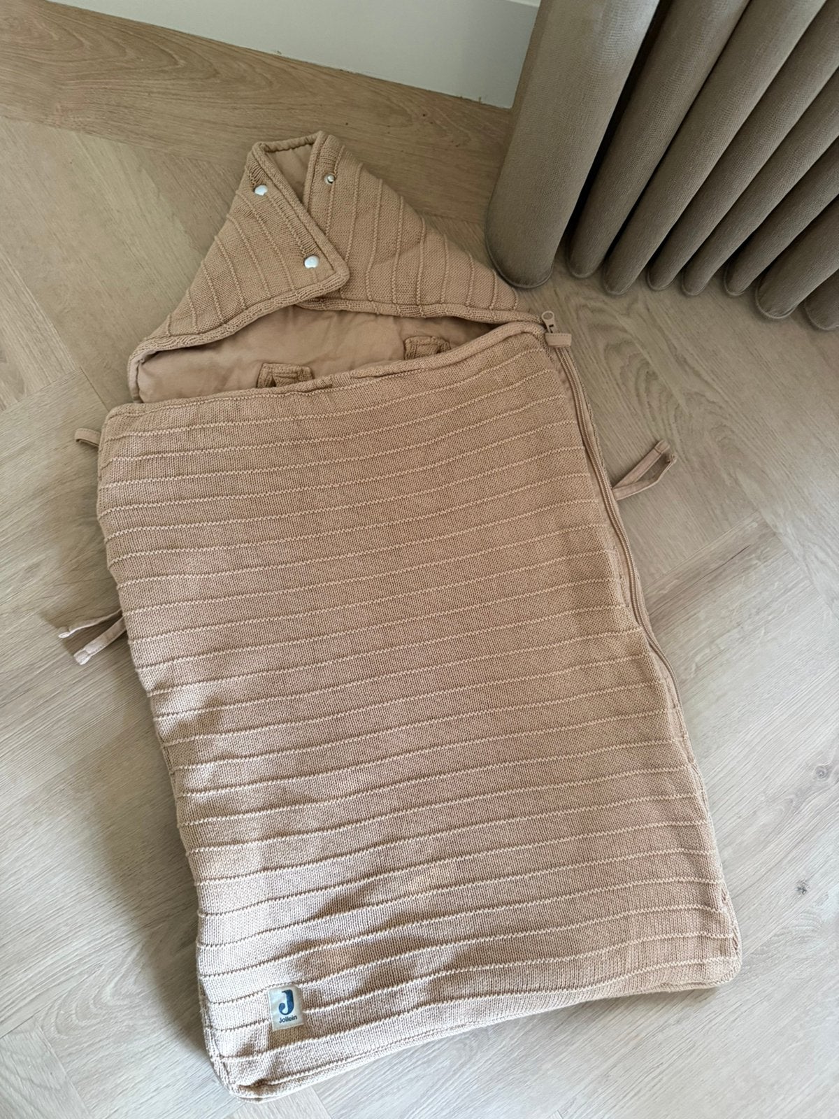Jollein voetenzak, bruin, voor maxi cosi, Jongetje of Meisje, Ophalen of Verzenden, Zo goed als nieuw, Maat 68