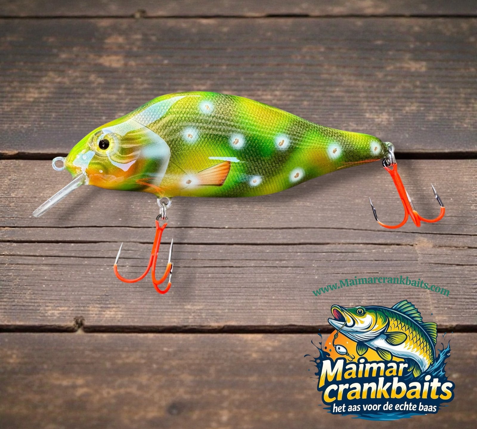 The Walleye 5” custom gespoten en UV treble 1# afgehaakt, Purmerend, Maimarcrankbaits, Nieuw, Ophalen of Verzenden