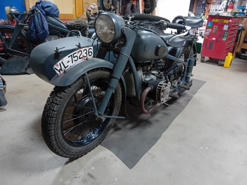 M72 Zijspanmotor uit 1952 ,bmw r71 repro, Motoren, 750 cc, Cardan-aandrijving, 2 cilinders, Gebruikt