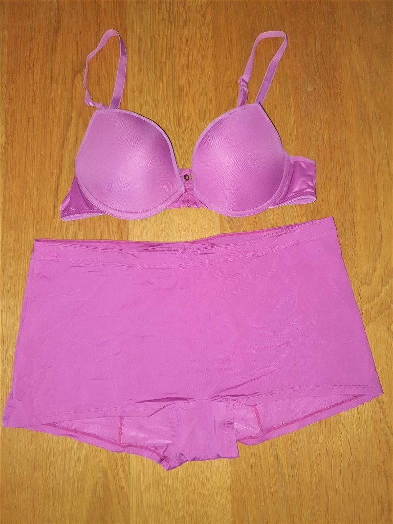 Setje Marlies Dekkers Undressed BH 80A beugel + hipster XL, Marlies Dekkers, Ophalen of Verzenden, Paars, Setje