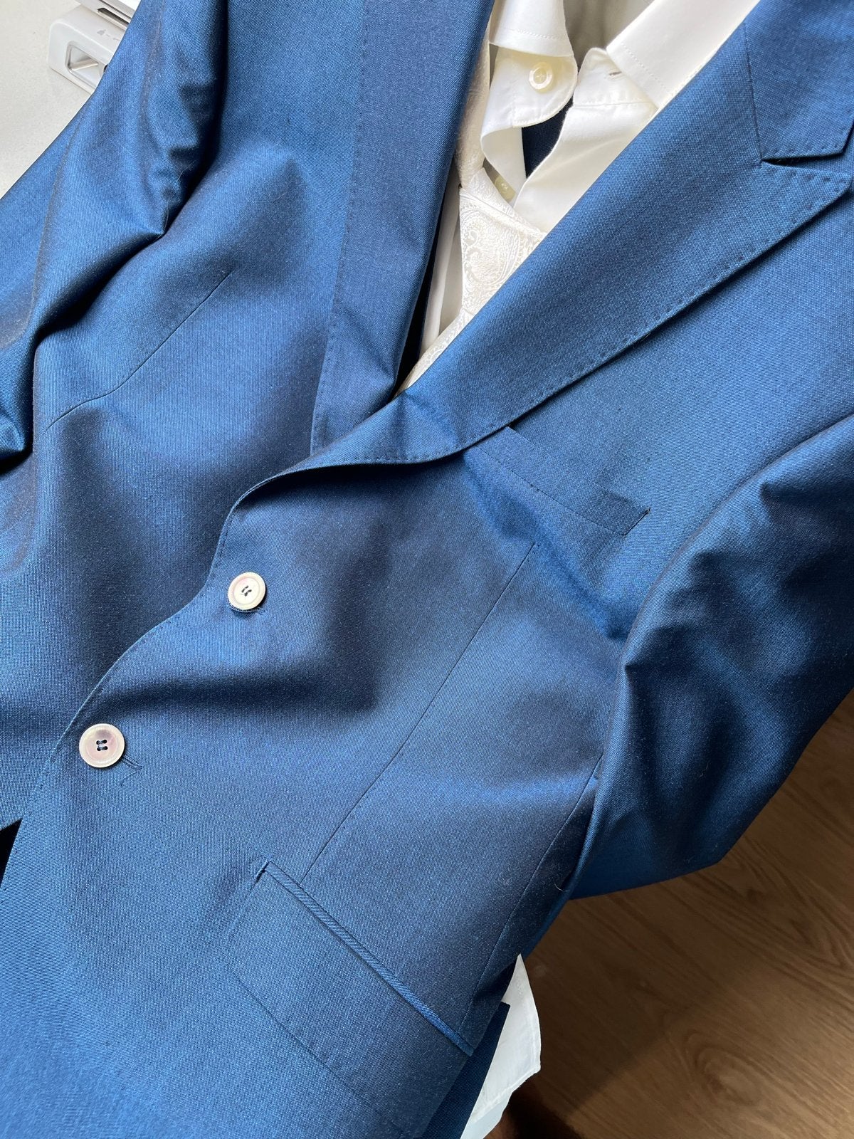 Roka Pak/Kostuum/Trouwpak - Maat 52/54, Ophalen of Verzenden, Zo goed als nieuw, Maat 52/54 (L), Blauw
