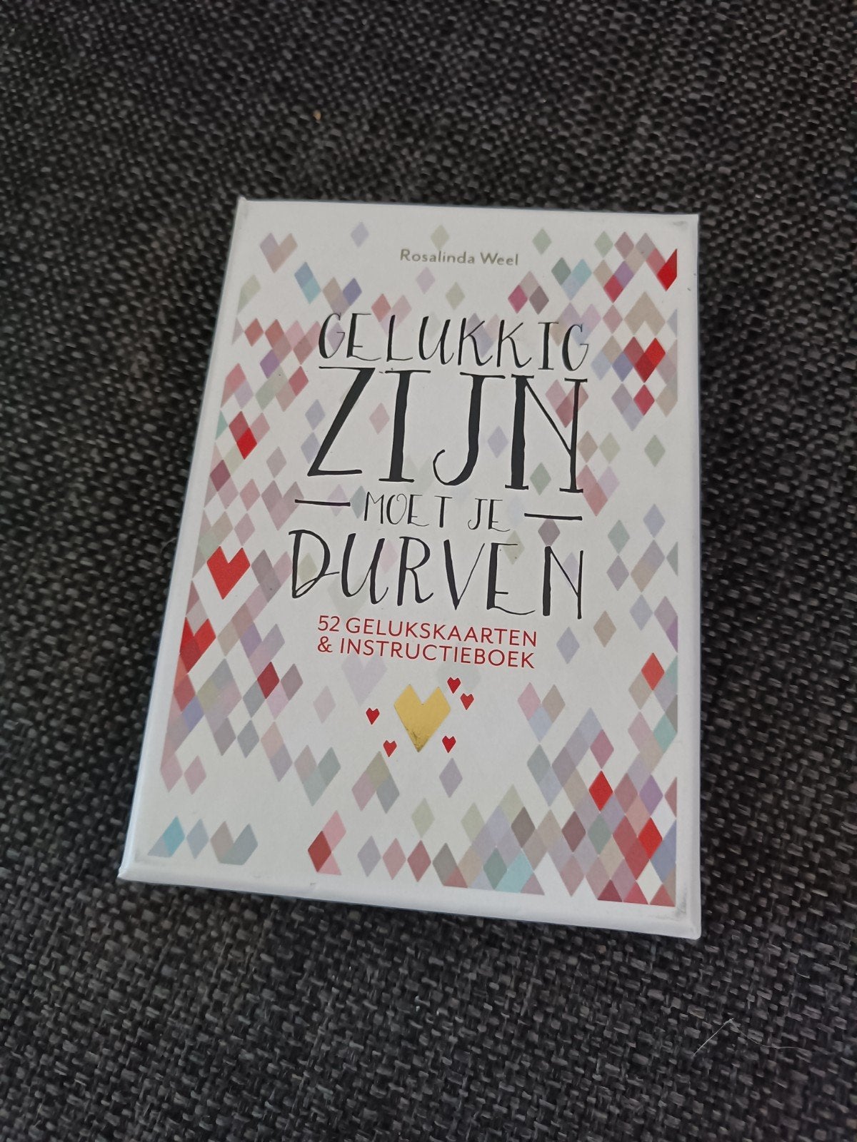 Gelukkig Zijn Moet Je Durven - 52 gelukskaarten/instructieb, Boeken, Spiritualiteit algemeen, Rosalinda Weel, Ophalen of Verzenden