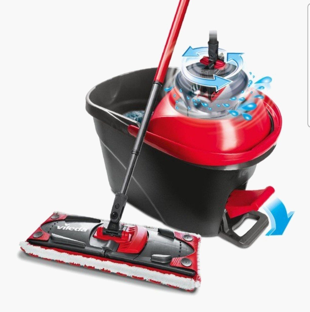 Vileda EasyWring & Clean Turbo Mop en Emmer Set, Ophalen of Verzenden, Mop of Dweil