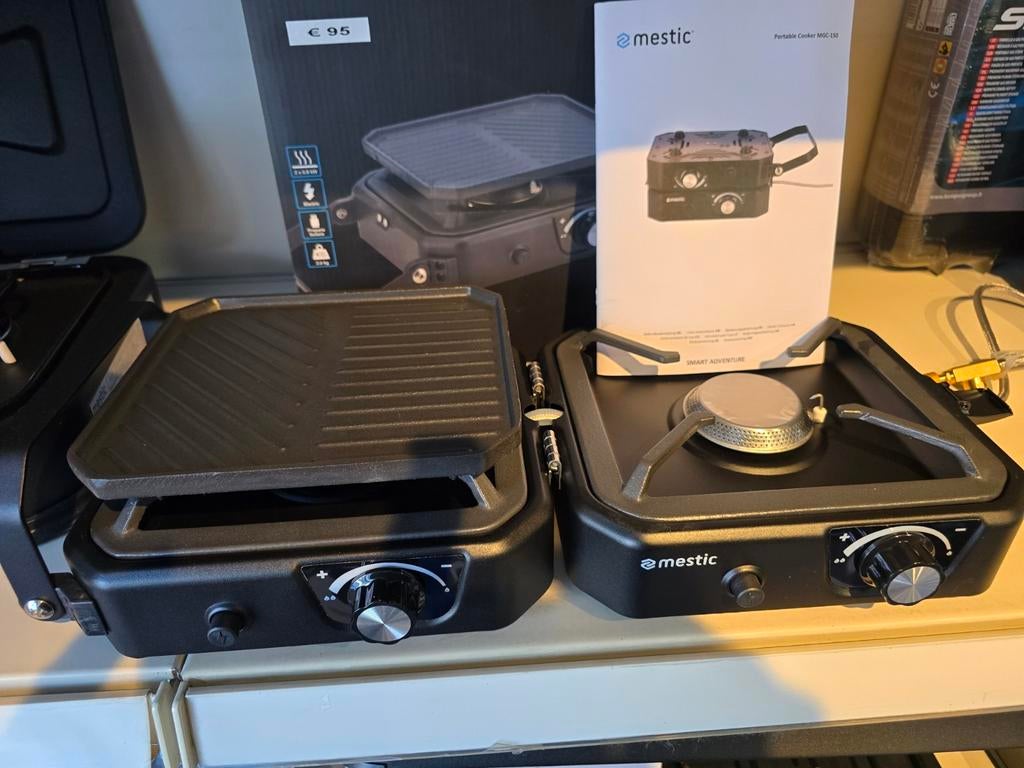 Compact Mestic Portable Cooker MGC-150 met grillplaat, Caravans en Kamperen, Kampeeraccessoires, Nieuw, Ophalen of Verzenden