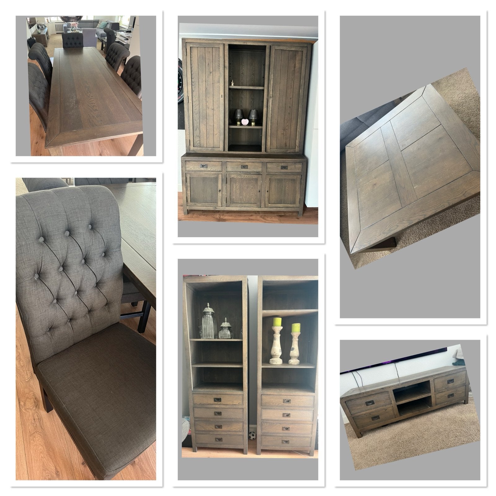 Complete inboedel: TV-meubel, tafels, kasten, eettafel met s, Ophalen