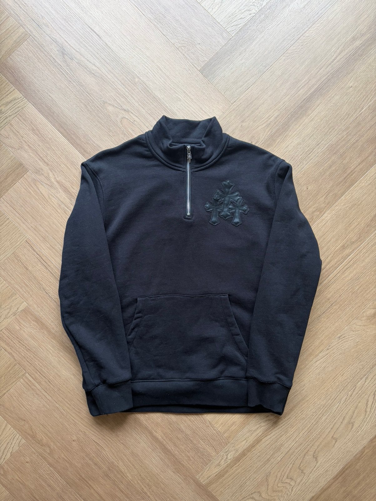 Chrome Hearts Triple Patch Quarter Zip Sweater S, Verzenden, Zo goed als nieuw, Maat 46 (S) of kleiner, Zwart