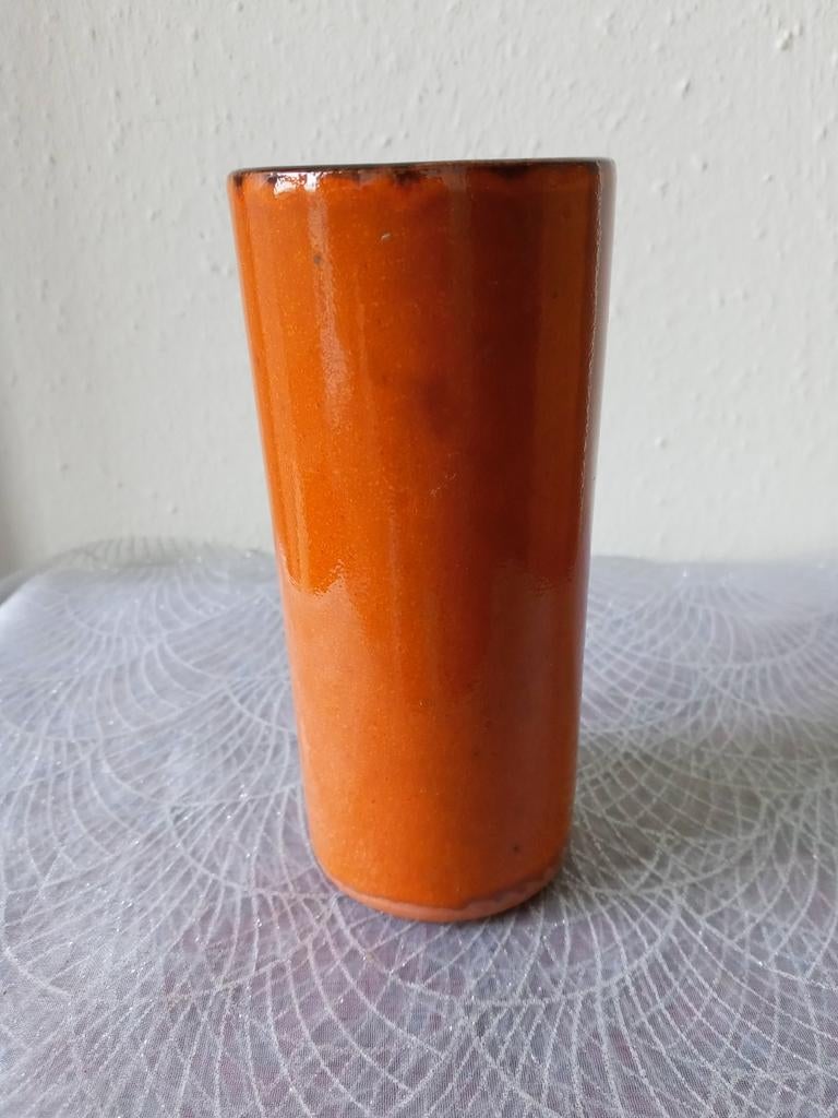 Leuk oranje vintage vaasje, Antiek en Kunst, Verzenden