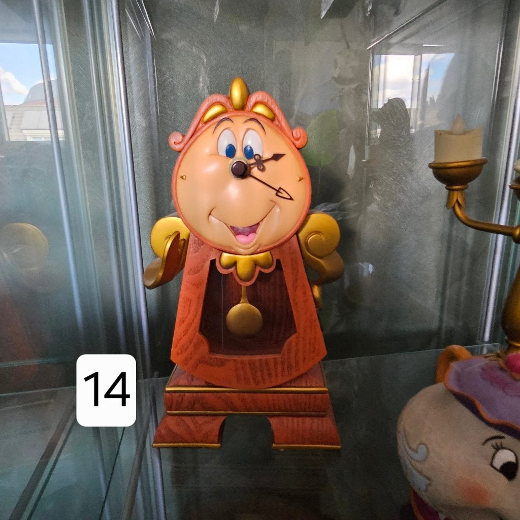Disney Parks Cogsworth clock Belle en het Beest, Ophalen of Verzenden, Assepoester of Belle, Zo goed als nieuw, Beeldje of Figuurtje