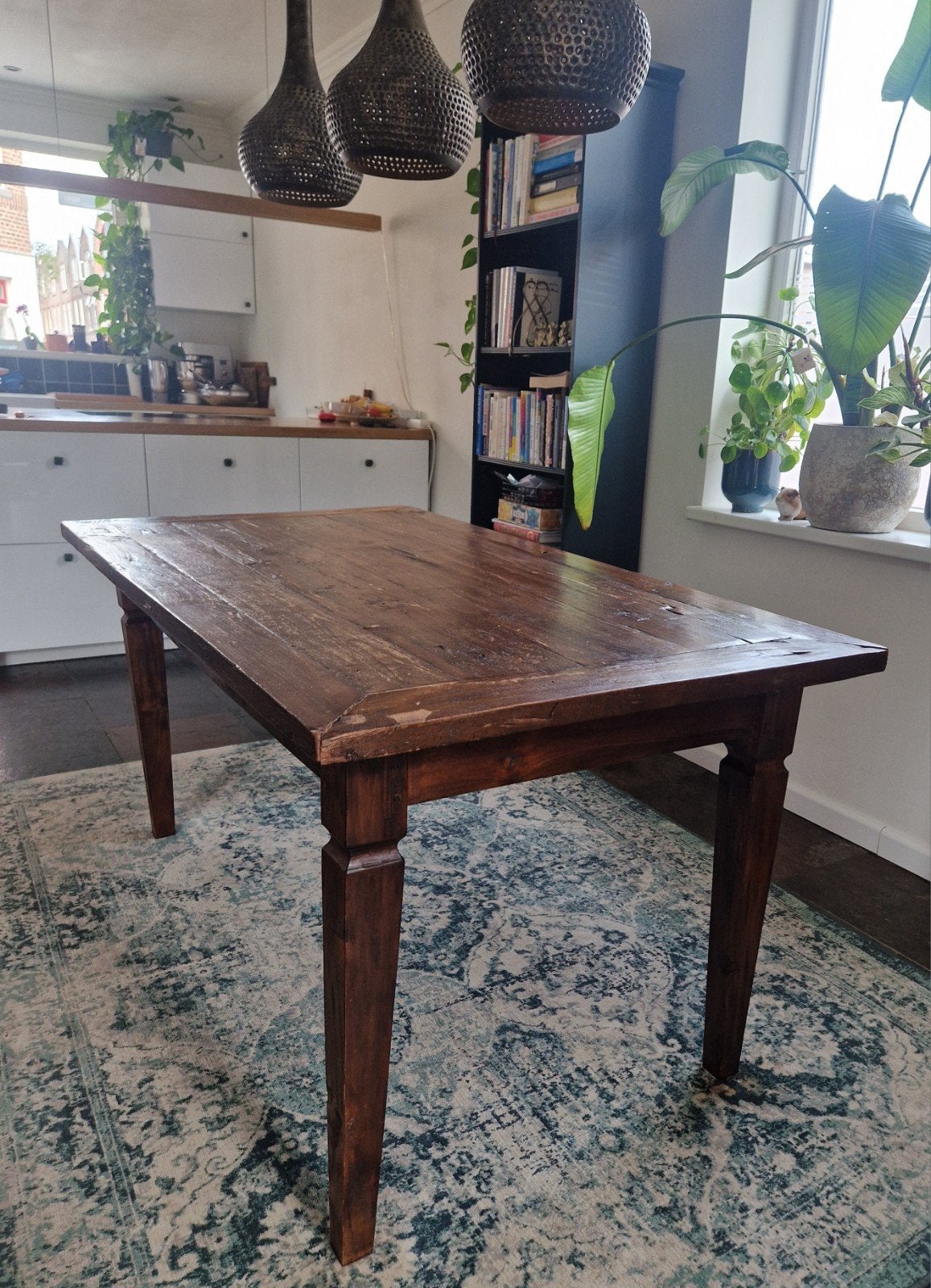 Eettafel van zware kwaliteit, Ophalen, Gebruikt, Rustiek pub, 50 tot 100 cm