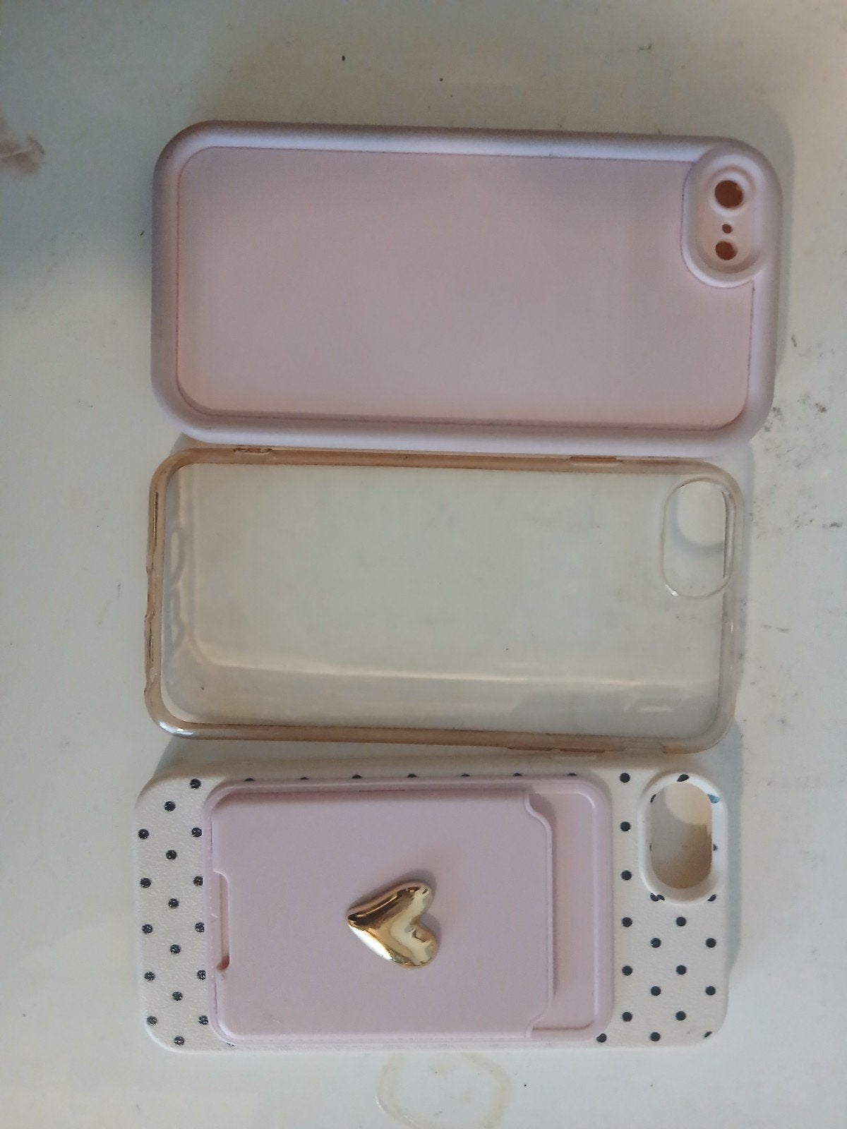iPhone 8 Hoesjes - Roze, Transparant, Stippen, Gebruikt, Hoesje of Tasje, IPhone 8, Roze