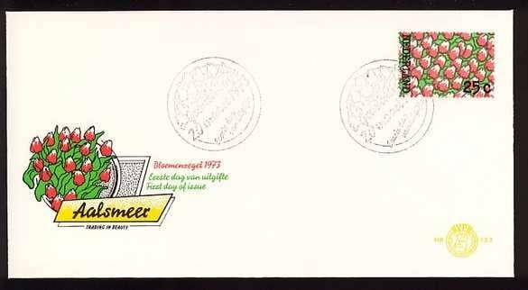 Nederland FDC E123 Zonder Adres, Tulpen 1973, Postzegels en Munten, Postzegels | Eerstedagenveloppen, Ophalen of Verzenden, Onbeschreven