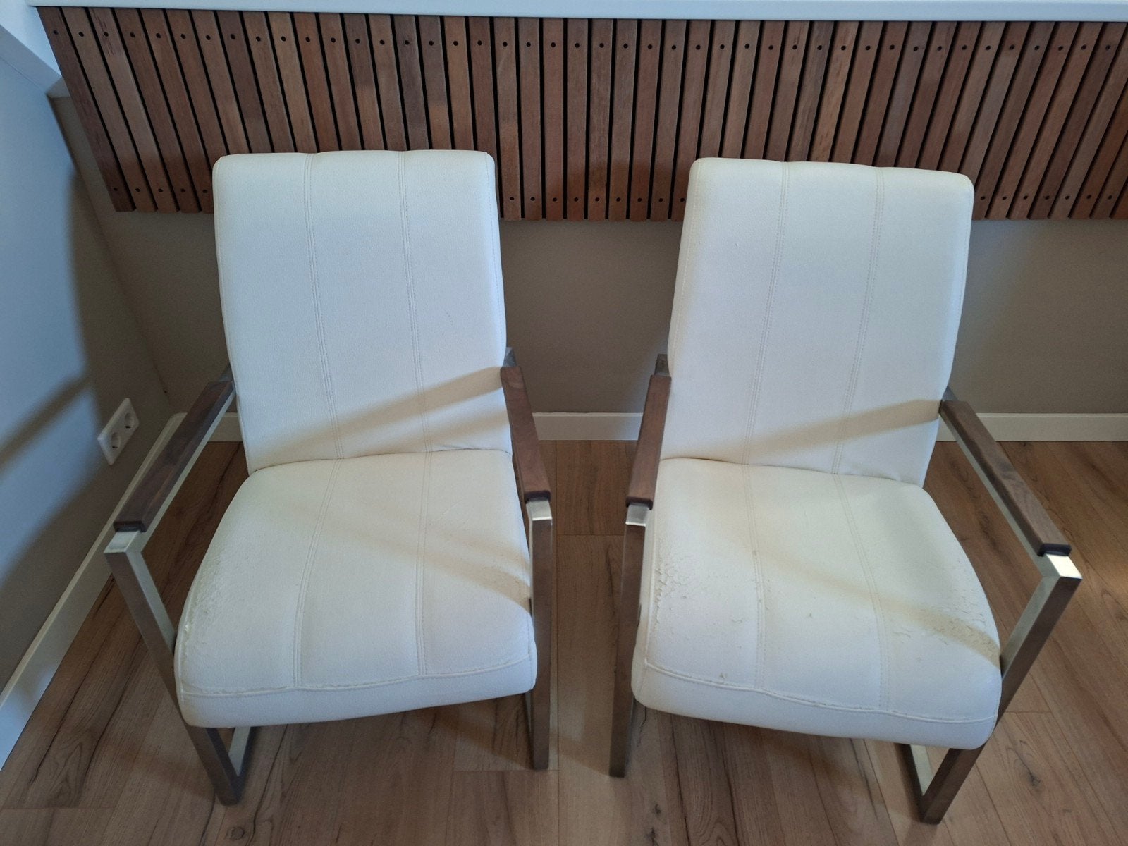 Gratis 2 stoelen!, Huis en Inrichting, Stoelen, Ophalen, Gebruikt, Wit, Hout