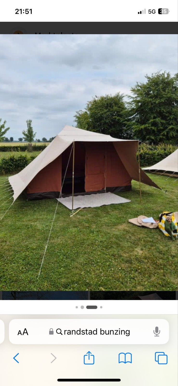 Randstad Bunzing Stormtent - Ruime en Robuuste Familietent, Caravans en Kamperen, Ophalen, Gebruikt, Tot en met 5