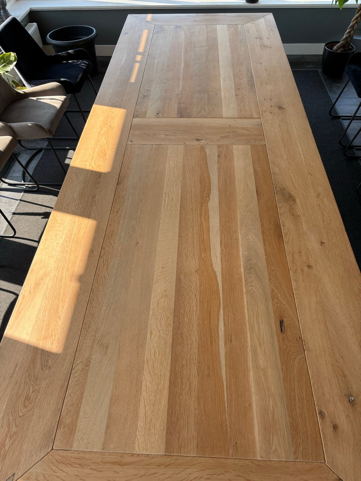 Grote eikenhouten eettafel - 350x120 cm, Ophalen, 100 tot 150 cm, Eikenhout, 200 cm of meer