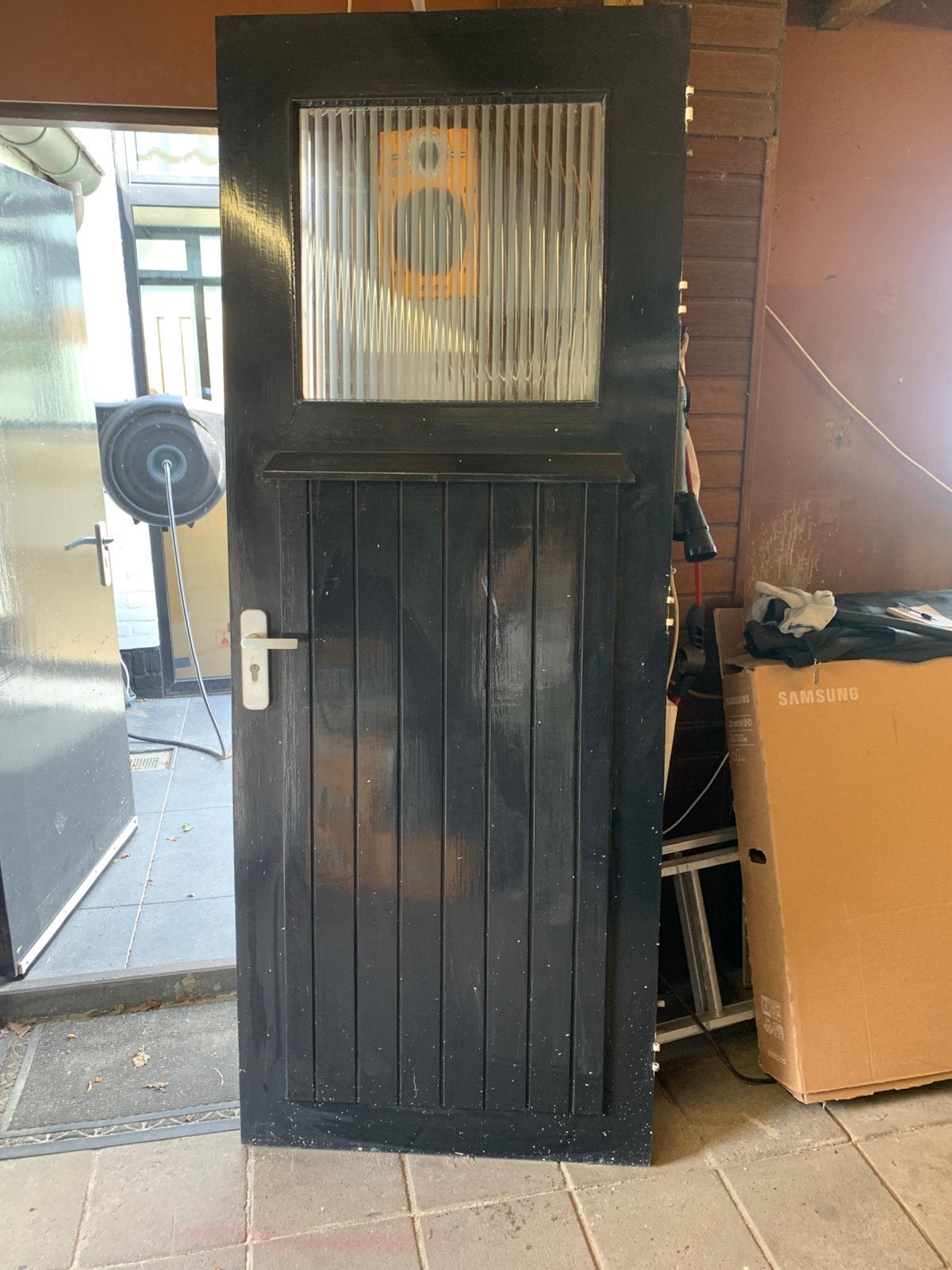 Hardhouten stompe buitendeur 213x82.5, Doe-het-zelf en Verbouw, Ophalen, Zo goed als nieuw, Buitendeur, 200 tot 215 cm