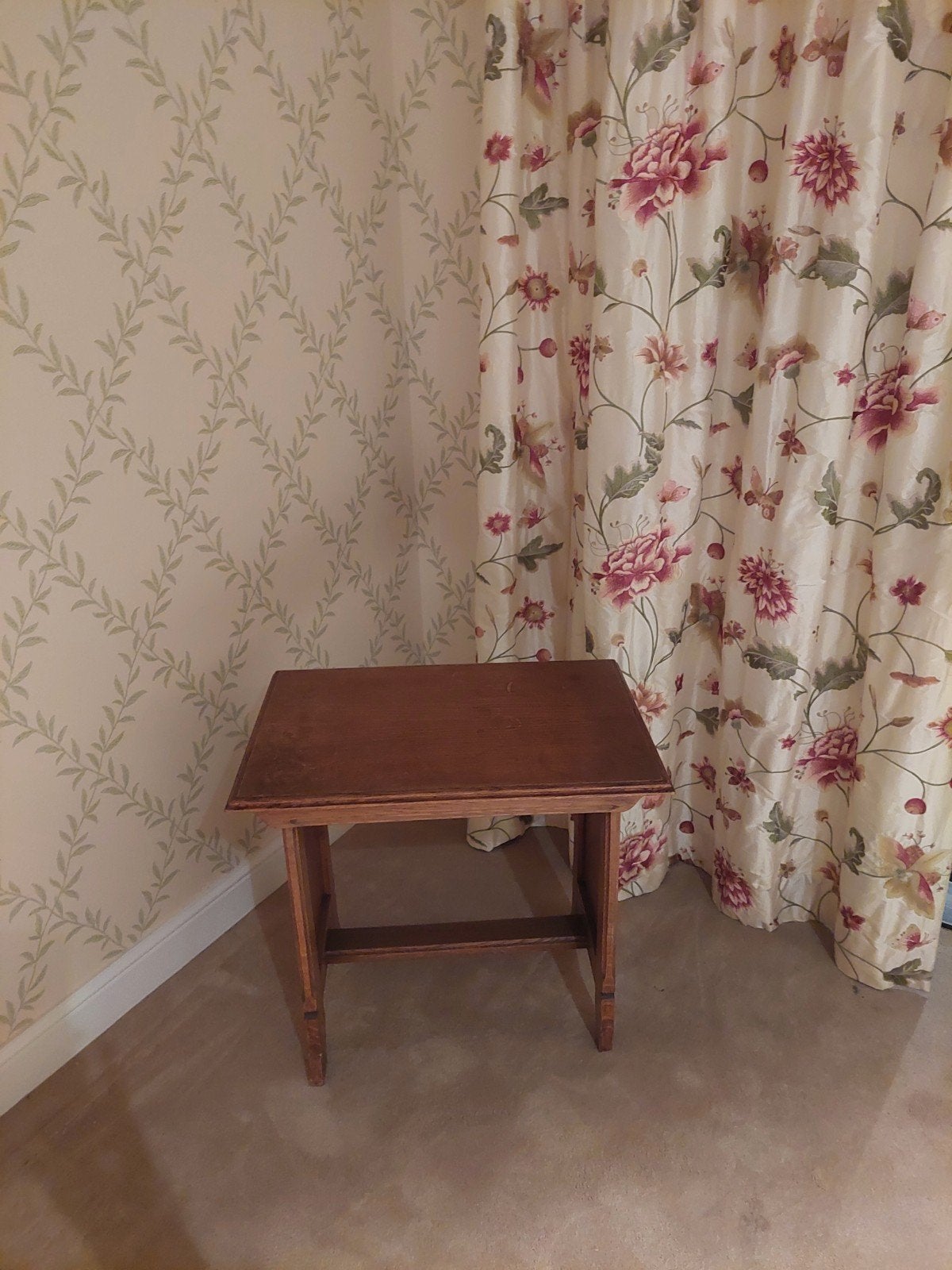 Brocante houten bijzettafel - 60x40x62 cm, Antiek en Kunst, Ophalen of Verzenden